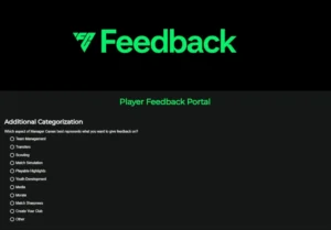 Das Bild zeigt das Feedback-Portal von EA zum EA FC 26 Karrieremodus