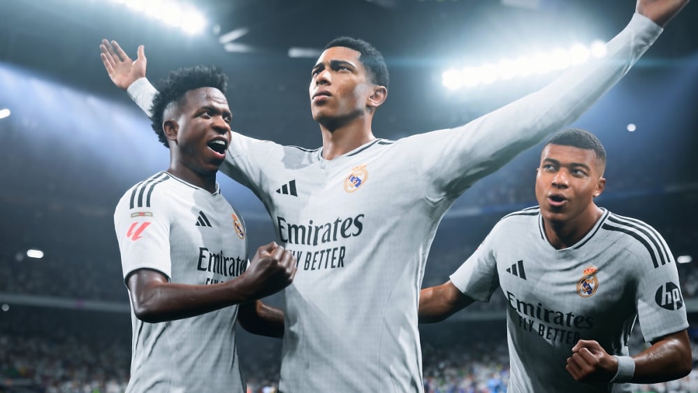 Das Bild zeigt Jamal Musiala als möglichen Coverstar für den EA FC 26 Karriedremodus