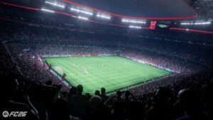 Das Bild zeigt die Allianz-Arena im EA FC 26 Karrieremodus