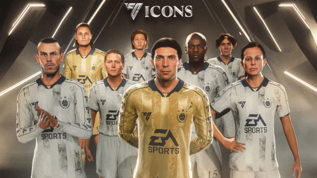 Das Bild zeigt Icons, also legendäre ehemalige Fußballer, im EA FC 26 Karrieremodus